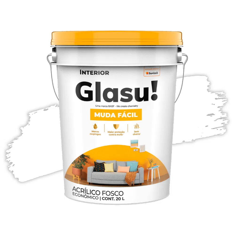 Tinta Acrílica Muda Fácil Branco Neve Fosco 20L